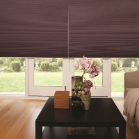 Span large areas with Pleated Blinds to create a fabric shutter effect
