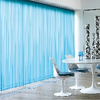 Chain free drapes to your vertical blinds add visual appeal