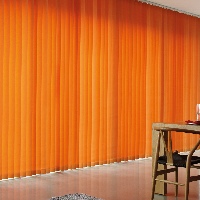 Orange Vertical Blinds are only for the brave, but they are certainly eye-catching!