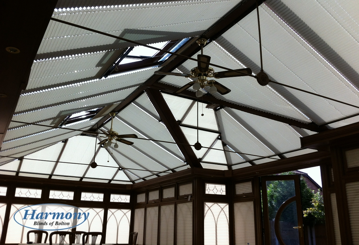 Conservatory Roof Shaped Pleated Blinds Harmony Blinds of Bolton & Chorley Conservatory Roof Shaped Pleated Blinds Harmony Blinds of Bolton & Chorley