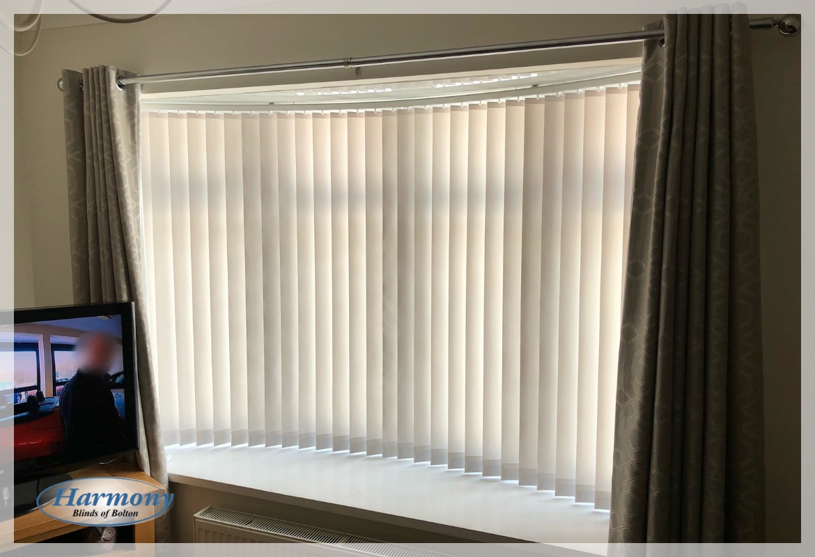 Curved Vertical Blind in a Bay Window