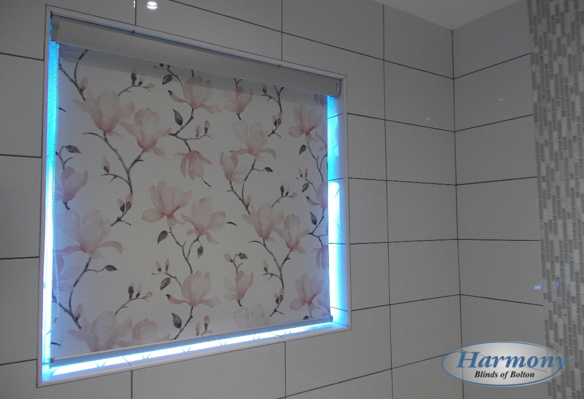 Floral Roller Blinds with a Senses Pelmet - Harmony Blinds of Bolton and Chorley
