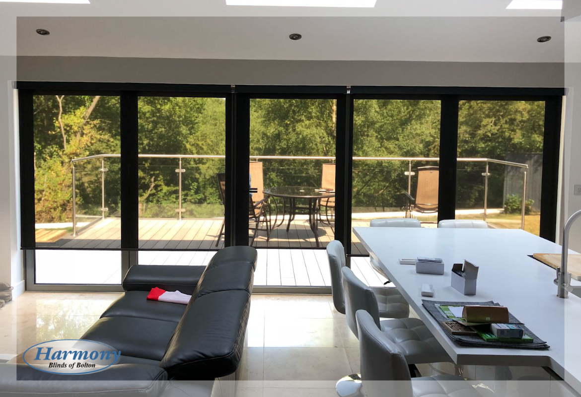 Remote Control Sheer Roller Blinds on BiFold Doors