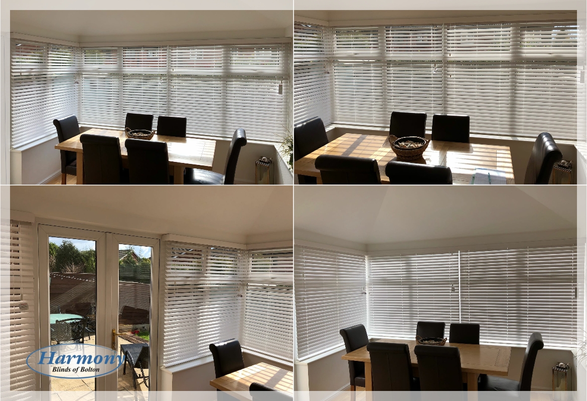 Wooden Venetian Blinds in a Conservatory