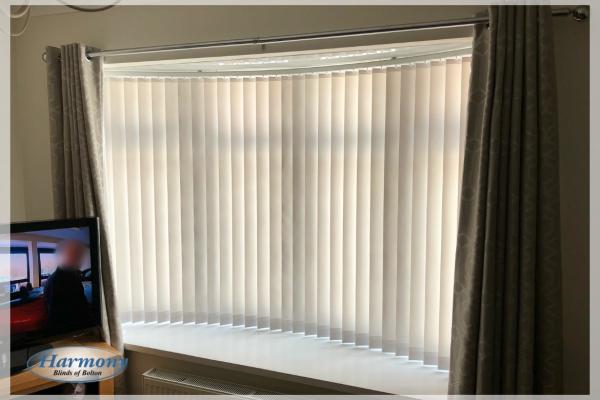 Curved Vertical Blind in a Bay Window