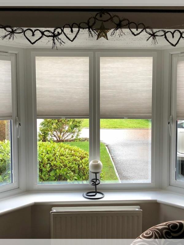 Dimout Perfect Fit Duette Blinds in a Bay Window