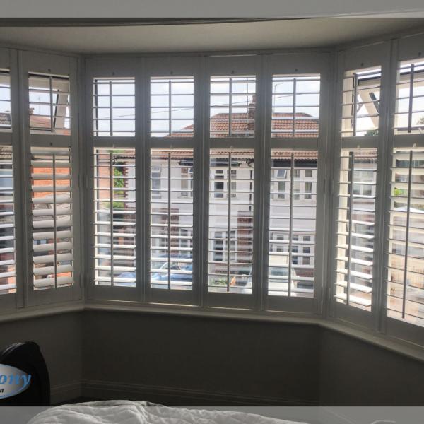 Made to Measure Shutters in a Bedroom Bay Window